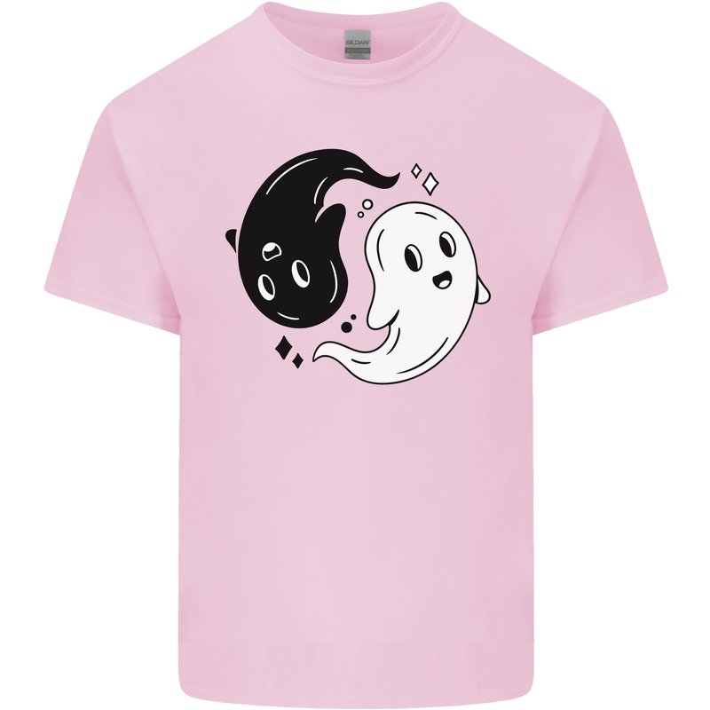 Funny Halloween Ying Yang Ghosts Kids T-Shirt Childrens Light Pink