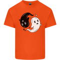 Funny Halloween Ying Yang Ghosts Kids T-Shirt Childrens Orange