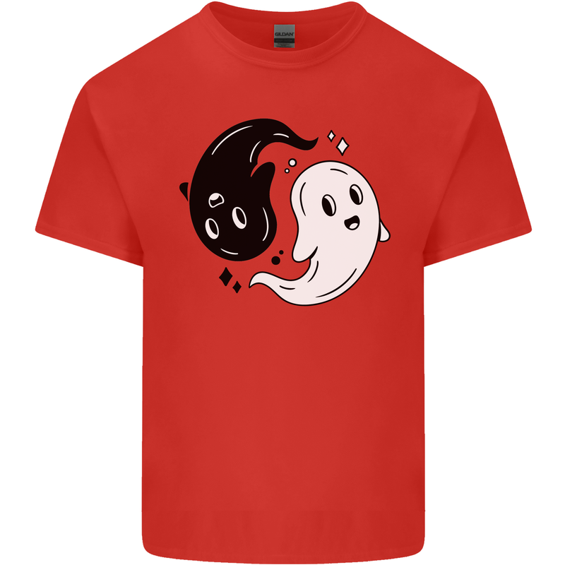 Funny Halloween Ying Yang Ghosts Kids T-Shirt Childrens Red