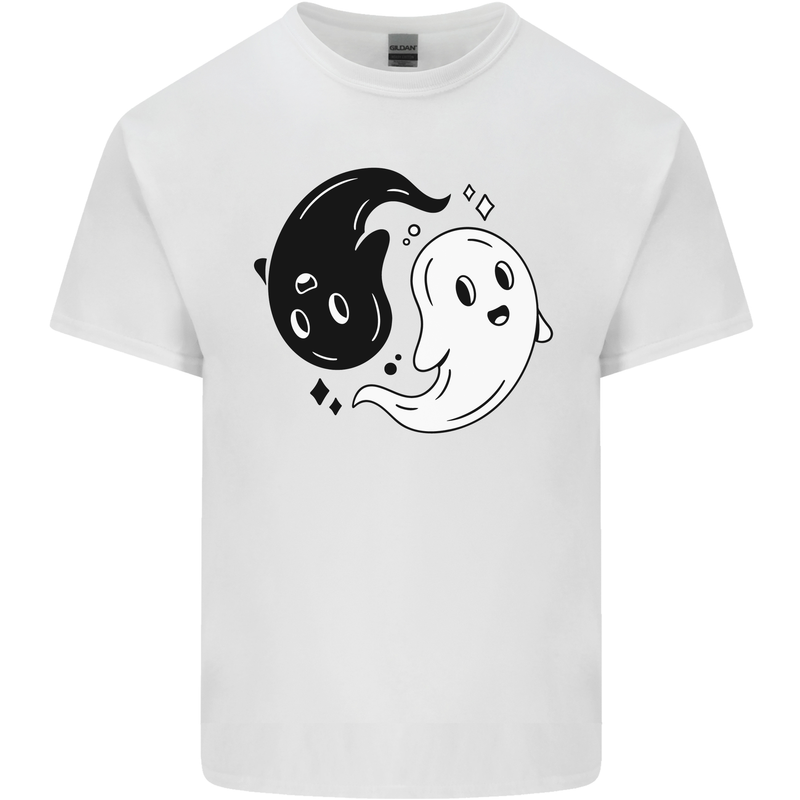 Funny Halloween Ying Yang Ghosts Kids T-Shirt Childrens White