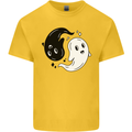 Funny Halloween Ying Yang Ghosts Kids T-Shirt Childrens Yellow