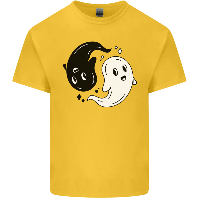 Funny Halloween Ying Yang Ghosts Kids T-Shirt Childrens Yellow