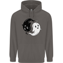 Funny Halloween Ying Yang Ghosts Mens 80% Cotton Hoodie Charcoal