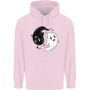 Funny Halloween Ying Yang Ghosts Mens 80% Cotton Hoodie Light Pink