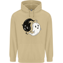Funny Halloween Ying Yang Ghosts Mens 80% Cotton Hoodie Sand