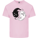 Funny Halloween Ying Yang Ghosts Mens Cotton T-Shirt Tee Top Light Pink