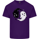 Funny Halloween Ying Yang Ghosts Mens Cotton T-Shirt Tee Top Purple