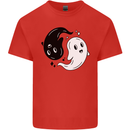 Funny Halloween Ying Yang Ghosts Mens Cotton T-Shirt Tee Top Red