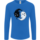 Funny Halloween Ying Yang Ghosts Mens Long Sleeve T-Shirt Royal Blue
