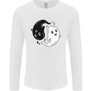Funny Halloween Ying Yang Ghosts Mens Long Sleeve T-Shirt White