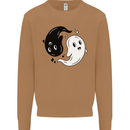 Funny Halloween Ying Yang Ghosts Mens Sweatshirt Jumper Caramel Latte