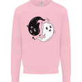Funny Halloween Ying Yang Ghosts Mens Sweatshirt Jumper Light Pink