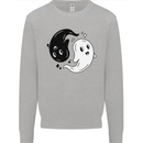 Funny Halloween Ying Yang Ghosts Mens Sweatshirt Jumper Sports Grey