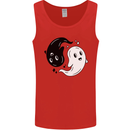 Funny Halloween Ying Yang Ghosts Mens Vest Tank Top Red