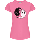 Funny Halloween Ying Yang Ghosts Womens Petite Cut T-Shirt Azalea