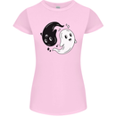 Funny Halloween Ying Yang Ghosts Womens Petite Cut T-Shirt Light Pink