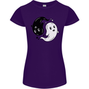 Funny Halloween Ying Yang Ghosts Womens Petite Cut T-Shirt Purple