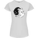 Funny Halloween Ying Yang Ghosts Womens Petite Cut T-Shirt White
