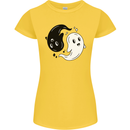 Funny Halloween Ying Yang Ghosts Womens Petite Cut T-Shirt Yellow