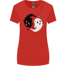 Funny Halloween Ying Yang Ghosts Womens Wider Cut T-Shirt Red