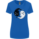 Funny Halloween Ying Yang Ghosts Womens Wider Cut T-Shirt Royal Blue