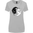 Funny Halloween Ying Yang Ghosts Womens Wider Cut T-Shirt Sports Grey