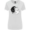 Funny Halloween Ying Yang Ghosts Womens Wider Cut T-Shirt White