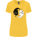 Funny Halloween Ying Yang Ghosts Womens Wider Cut T-Shirt Yellow