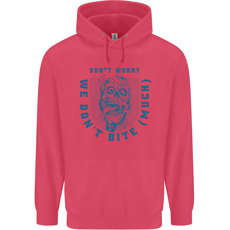 Funny Halloween Zombie We Dont Bite Much Childrens Kids Hoodie Heliconia
