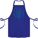 Funny Halloween Zombie We Dont Bite Much Cotton Apron 100% Organic Royal Blue