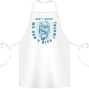 Funny Halloween Zombie We Dont Bite Much Cotton Apron 100% Organic White