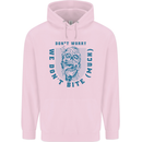 Funny Halloween Zombie We Dont Bite Much Mens 80% Cotton Hoodie Light Pink