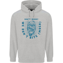 Funny Halloween Zombie We Dont Bite Much Mens 80% Cotton Hoodie Sports Grey