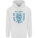 Funny Halloween Zombie We Dont Bite Much Mens 80% Cotton Hoodie White