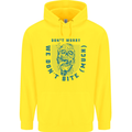 Funny Halloween Zombie We Dont Bite Much Mens 80% Cotton Hoodie Yellow