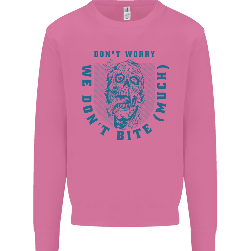 Funny Halloween Zombie We Dont Bite Much Mens Sweatshirt Jumper Azalea