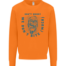 Funny Halloween Zombie We Dont Bite Much Mens Sweatshirt Jumper Orange
