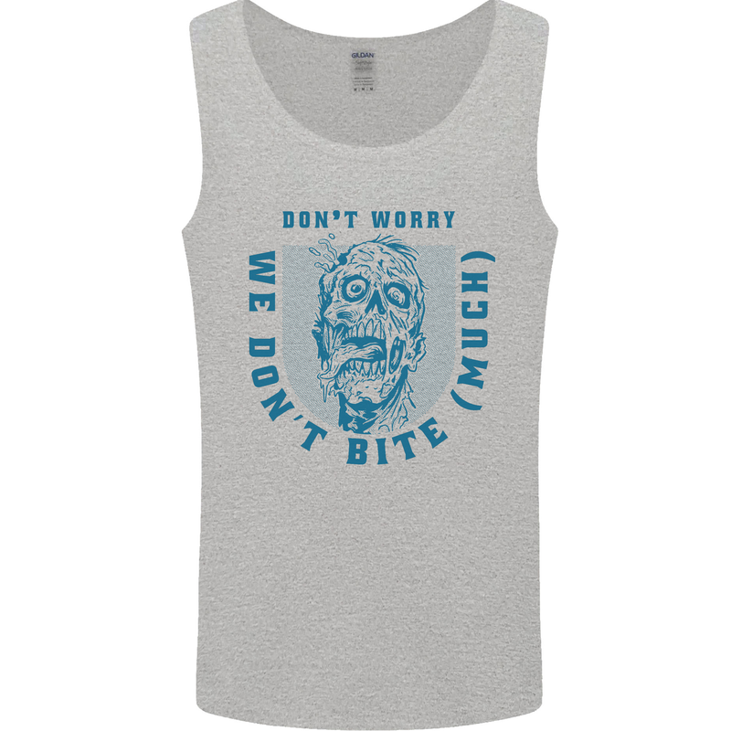 Funny Halloween Zombie We Dont Bite Much Mens Vest Tank Top Sports Grey