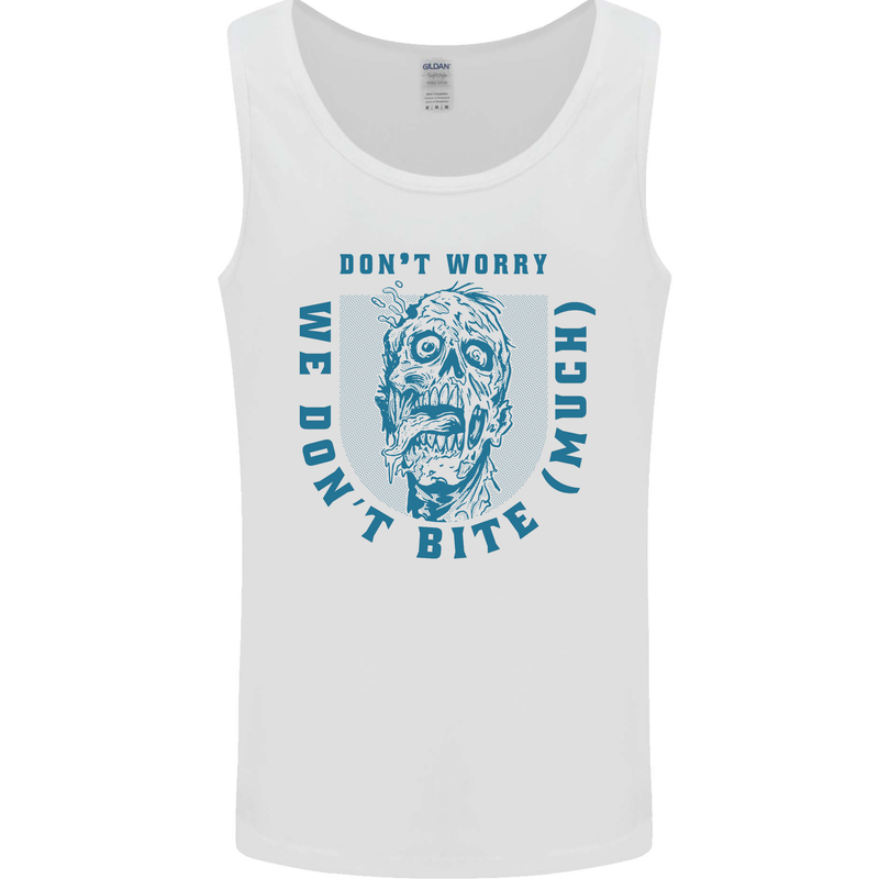 Funny Halloween Zombie We Dont Bite Much Mens Vest Tank Top White