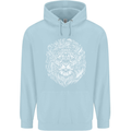 Funny Hipster Lion Childrens Kids Hoodie Light Blue