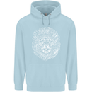 Funny Hipster Lion Childrens Kids Hoodie Light Blue