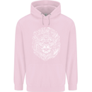 Funny Hipster Lion Childrens Kids Hoodie Light Pink