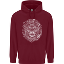 Funny Hipster Lion Childrens Kids Hoodie Maroon