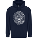 Funny Hipster Lion Childrens Kids Hoodie Navy Blue