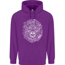 Funny Hipster Lion Childrens Kids Hoodie Purple