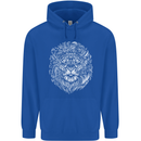 Funny Hipster Lion Childrens Kids Hoodie Royal Blue