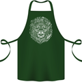 Funny Hipster Lion Cotton Apron 100% Organic Forest Green