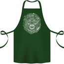 Funny Hipster Lion Cotton Apron 100% Organic Forest Green