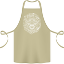 Funny Hipster Lion Cotton Apron 100% Organic Khaki