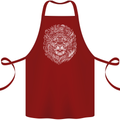 Funny Hipster Lion Cotton Apron 100% Organic Maroon